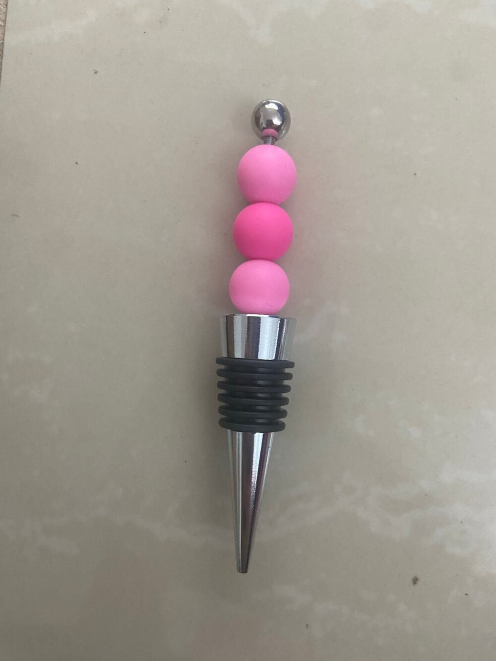 Pink bottle stopper